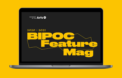 A laptop showing a page titled 2020–2021 BIPOC Feature Mag