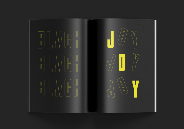A spread that says Black Joy 