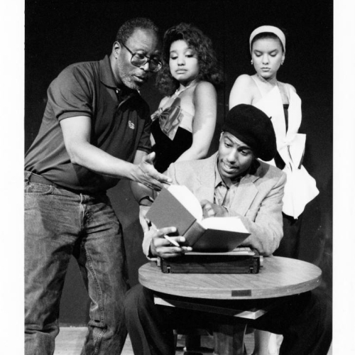  Dallas is pictured here at a rehearsal for James Baldwin's "The Welcome Table" at UArts in 1990.