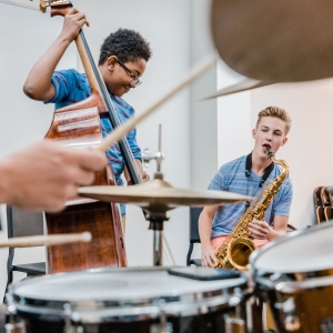 Music students rehearse in small ensembles