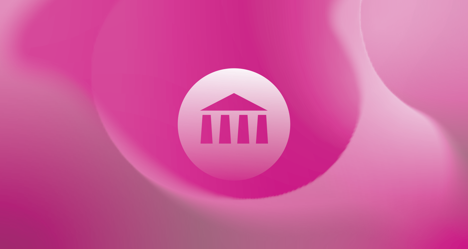 the UArts logo sits at the center of rippling splotchy blobs of varying hues of fuchsia and pink