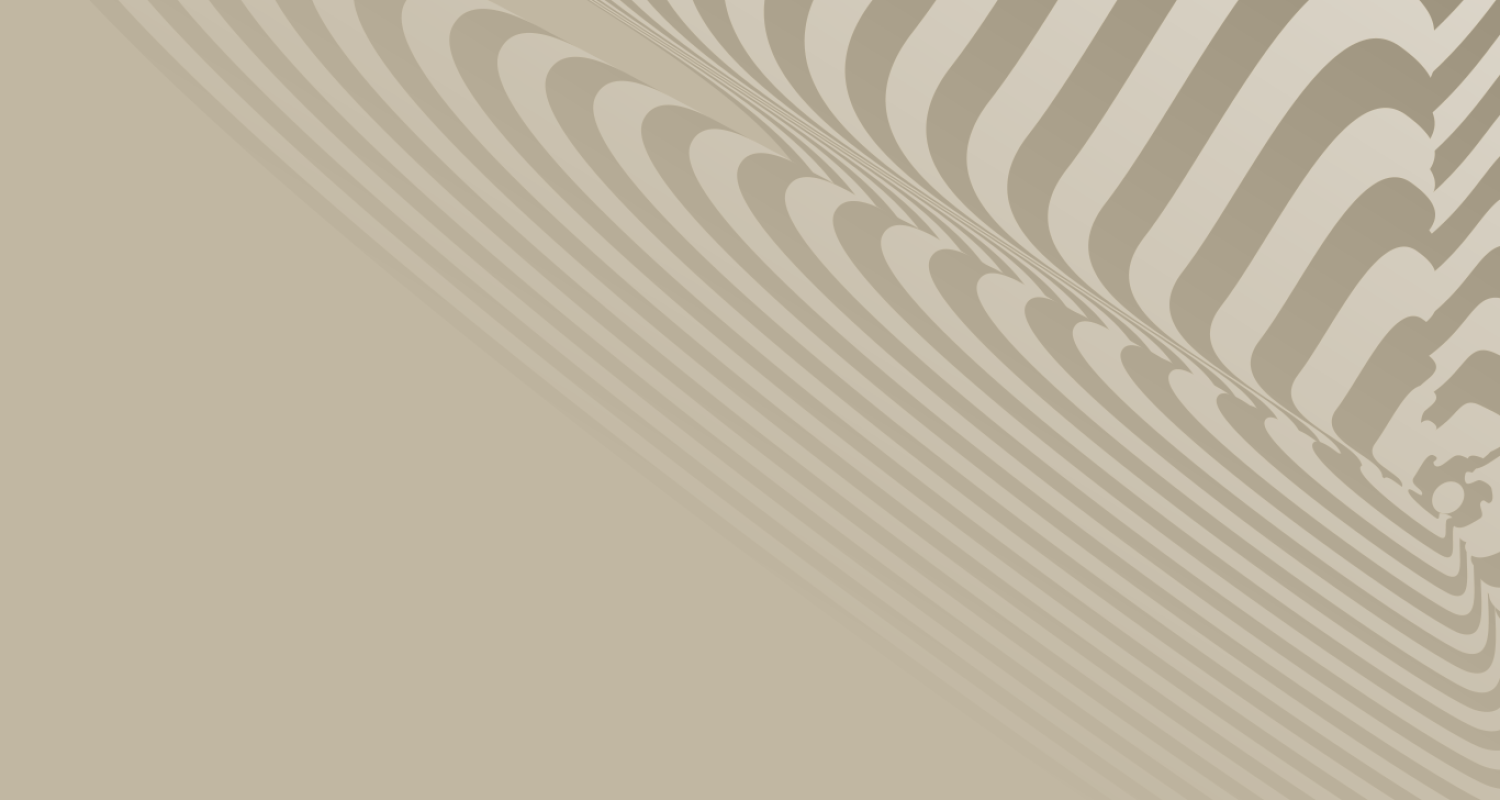 a warm gray gradient fades from left to right into a psychedelic gray and black razzle-dazzle swirl pattern that's pinched and distorted at the very right edge of the image. 